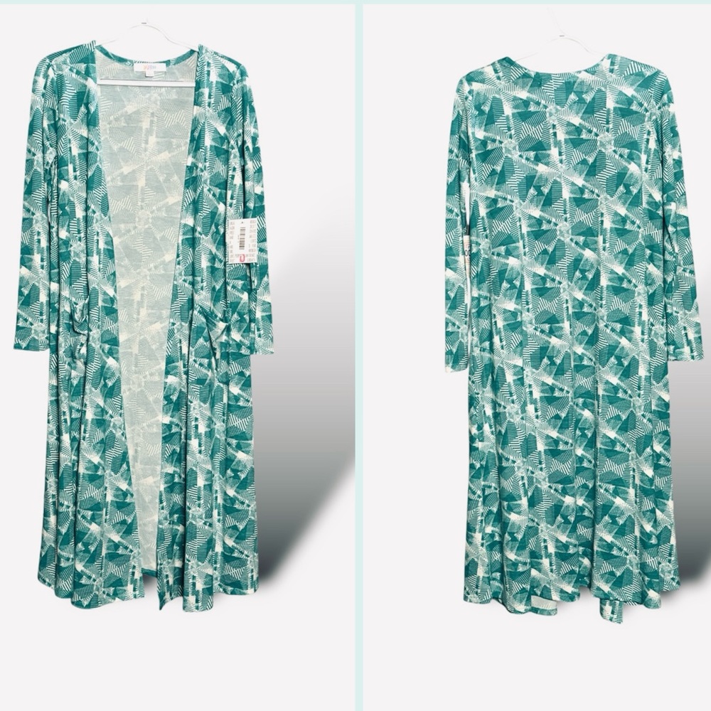 S (6-8) New Duster Cardigan Teal White LuLaRoe Sarah